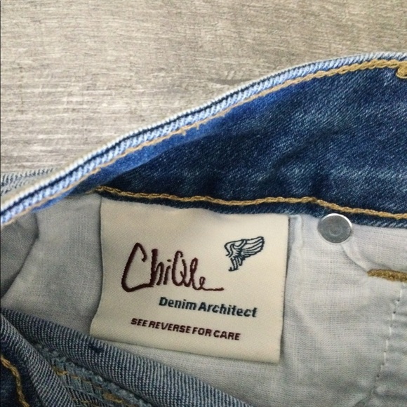 Junior’s Chiqle S Small 3 - 5 Destroyed Denim Jeans Shorts Crochet Navy Blue New - Picture 6 of 7